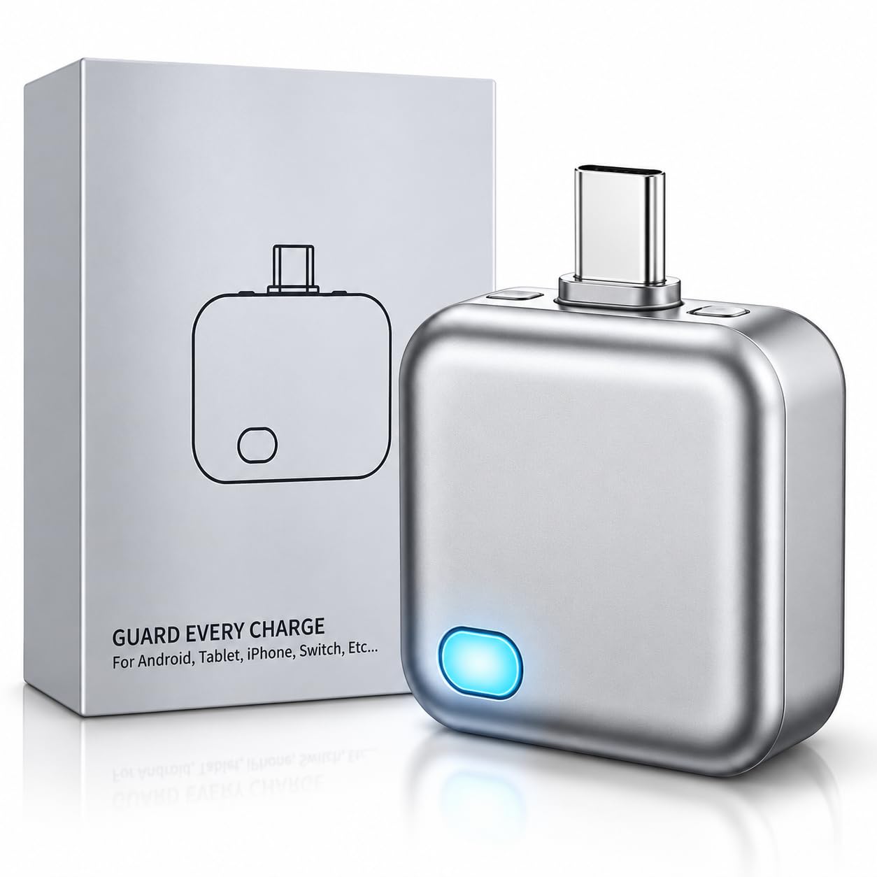 Smart Charger Adapter Auto Power Disconnector Guard Every Mobile Android|Tablet |Apple|Switch| No Touch Mobile Screen in 5 Minit Automatically Pops Open When Fully Charged (Type-C Cable)